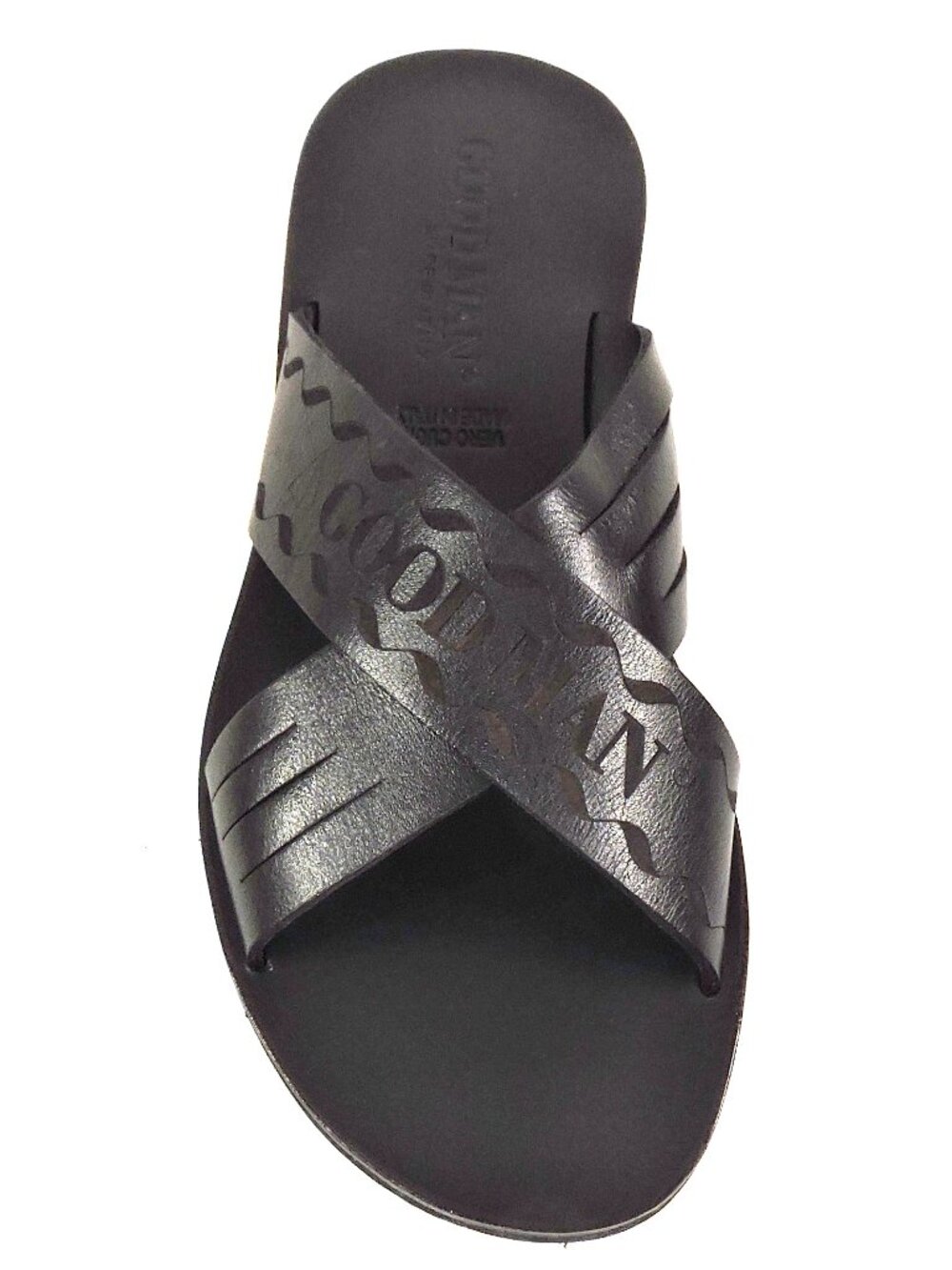 GOODMAN 🇮🇹 MEN'S BLACK SOFT LEATHER COMFORT SUMMER FLAT SANDALS